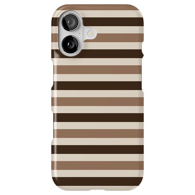 Coffee Stripes Tough Cases For Apple iPhone (17, 16, 15, 14, 13, 12, 11, X, SE, 8, 7/ Air, Plus, Pro, Max, Mini, XR, XS), Print in USA