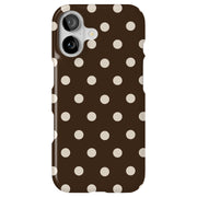 Coffee Poka Dot Tough Cases For Apple iPhone (17, 16, 15, 14, 13, 12, 11, X, SE, 8, 7/ Air, Plus, Pro, Max, Mini, XR, XS), Print in USA
