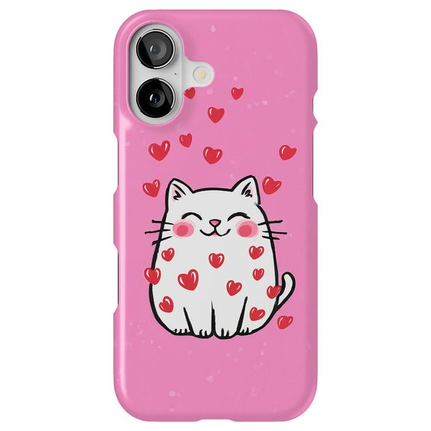 Valentine Cat Tough Cases For Apple iPhone (17, 16, 15, 14, 13, 12, 11, X, SE, 8, 7/ Air, Plus, Pro, Max, Mini, XR, XS), Print in USA