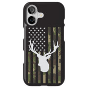 USA Flag Deer 2 Tough Cases For Apple iPhone (17, 16, 15, 14, 13, 12, 11, X, SE, 8, 7/ Air, Plus, Pro, Max, Mini, XR, XS), Print in USA