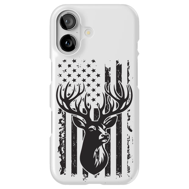 USA Flag Deer 3 Tough Cases For Apple iPhone (17, 16, 15, 14, 13, 12, 11, X, SE, 8, 7/ Air, Plus, Pro, Max, Mini, XR, XS), Print in USA