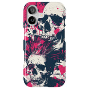 Punk Skulls 2 Tough Cases For Apple iPhone (17, 16, 15, 14, 13, 12, 11, X, SE, 8, 7/ Air, Plus, Pro, Max, Mini, XR, XS), Print in USA