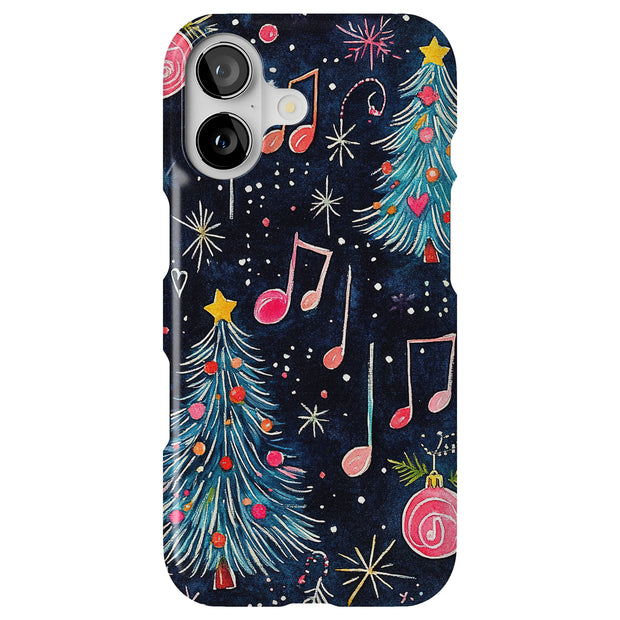 Xmas Music Note Tough Cases For Apple iPhone (17, 16, 15, 14, 13, 12, 11, X, SE, 8, 7/ Air, Plus, Pro, Max, Mini, XR, XS), Print in USA