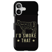 I'd Smoke Cow Tough Cases For Apple iPhone (17, 16, 15, 14, 13, 12, 11, X, SE, 8, 7/ Air, Plus, Pro, Max, Mini, XR, XS), Print in USA