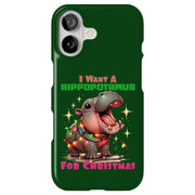 Hippo Xmas 2 Tough Cases For Apple iPhone (17, 16, 15, 14, 13, 12, 11, X, SE, 8, 7/ Air, Plus, Pro, Max, Mini, XR, XS), Print in USA