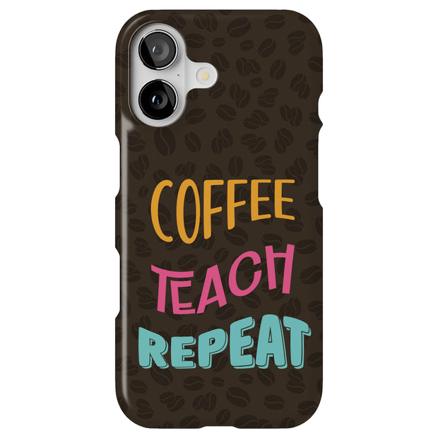 Coffee Teach Tough Cases For Apple iPhone (17, 16, 15, 14, 13, 12, 11, X, SE, 8, 7/ Air, Plus, Pro, Max, Mini, XR, XS), Print in USA