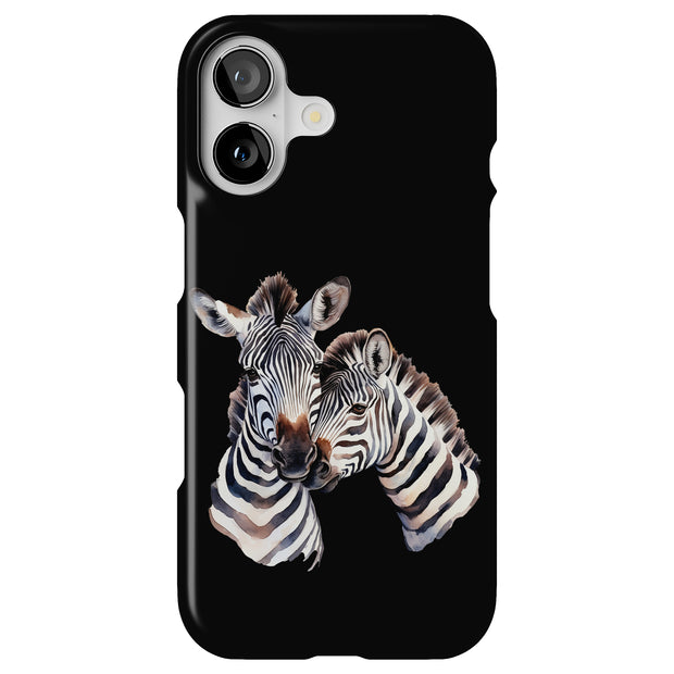 Zebra Couple Tough Cases For Apple iPhone (17, 16, 15, 14, 13, 12, 11, X, SE, 8, 7/ Air, Plus, Pro, Max, Mini, XR, XS), Print in USA