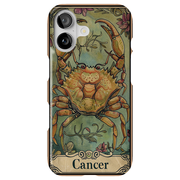 Zodiac Cancer Tough Cases For Apple iPhone (17, 16, 15, 14, 13, 12, 11, X, SE, 8, 7/ Air, Plus, Pro, Max, Mini, XR, XS), Print in USA