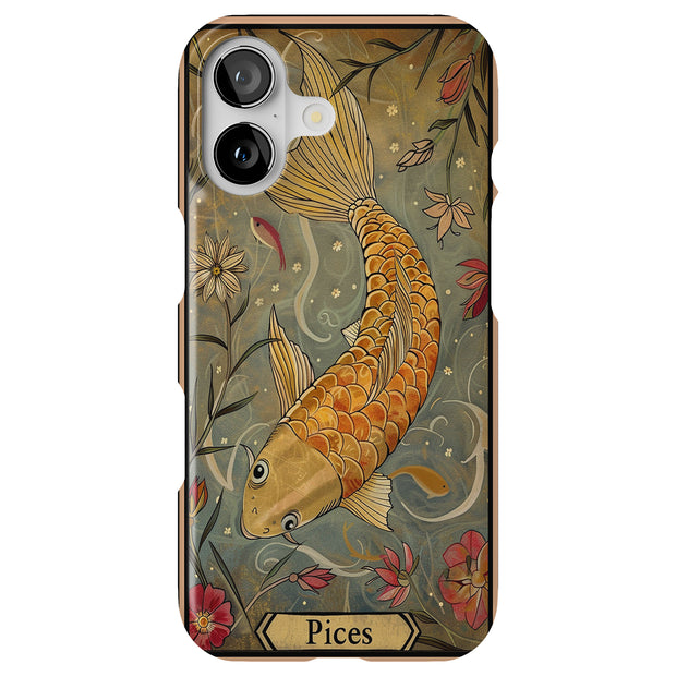Zodiac Pices Tough Cases For Apple iPhone (17, 16, 15, 14, 13, 12, 11, X, SE, 8, 7/ Air, Plus, Pro, Max, Mini, XR, XS), Print in USA