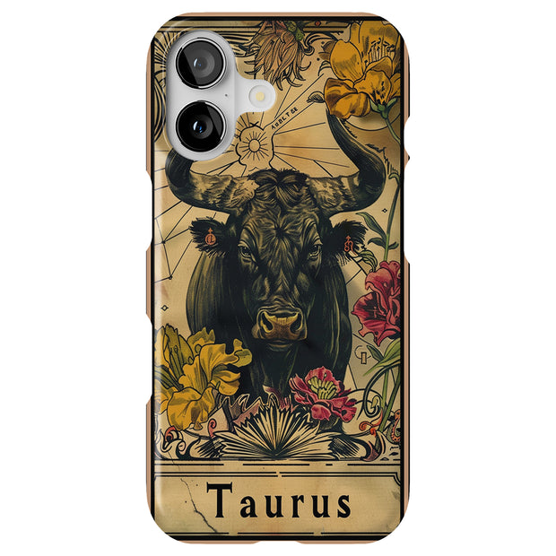 Zodiac Taurus Tough Cases For Apple iPhone (17, 16, 15, 14, 13, 12, 11, X, SE, 8, 7/ Air, Plus, Pro, Max, Mini, XR, XS), Print in USA