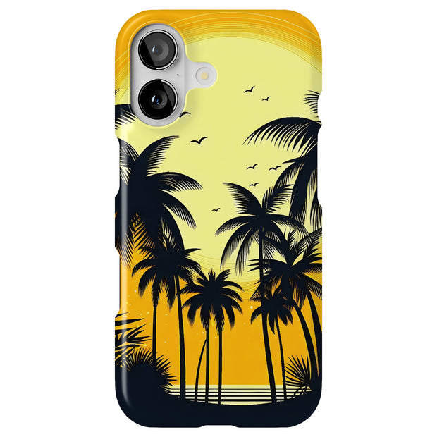Palm Tree Beach Tough Cases For Apple iPhone (17, 16, 15, 14, 13, 12, 11, X, SE, 8, 7/ Air, Plus, Pro, Max, Mini, XR, XS), Print in USA
