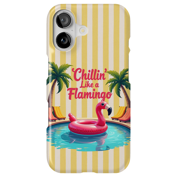 Chillin Flamingo Tough Cases For Apple iPhone (17, 16, 15, 14, 13, 12, 11, X, SE, 8, 7/ Air, Plus, Pro, Max, Mini, XR, XS), Print in USA