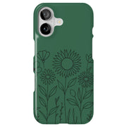 Flower Line Art Tough Cases For Apple iPhone (17, 16, 15, 14, 13, 12, 11, X, SE, 8, 7/ Air, Plus, Pro, Max, Mini, XR, XS), Print in USA