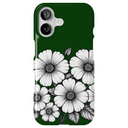 Line Art Floral Tough Cases For Apple iPhone (17, 16, 15, 14, 13, 12, 11, X, SE, 8, 7/ Air, Plus, Pro, Max, Mini, XR, XS), Print in USA