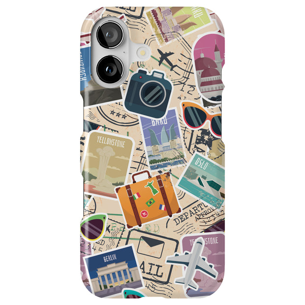 Travel Sticker Tough Cases For Apple iPhone (17, 16, 15, 14, 13, 12, 11, X, SE, 8, 7/ Air, Plus, Pro, Max, Mini, XR, XS), Print in USA