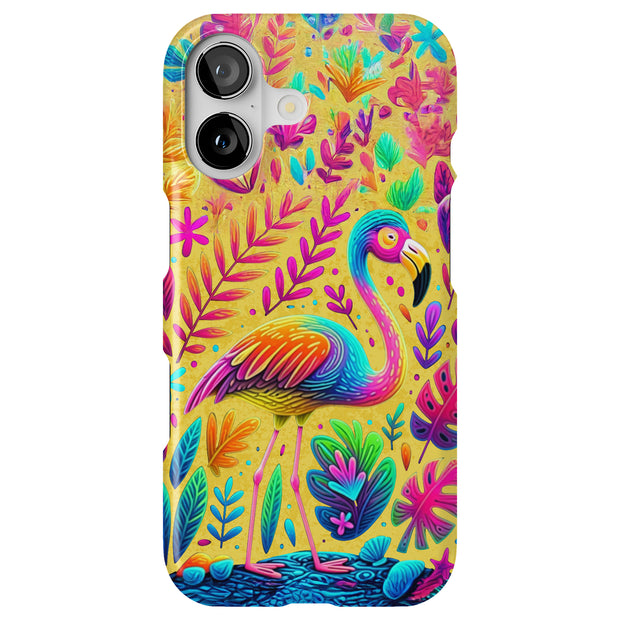 Colorful Flamingo Tough Cases For Apple iPhone (17, 16, 15, 14, 13, 12, 11, X, SE, 8, 7/ Air, Plus, Pro, Max, Mini, XR, XS), Print in USA