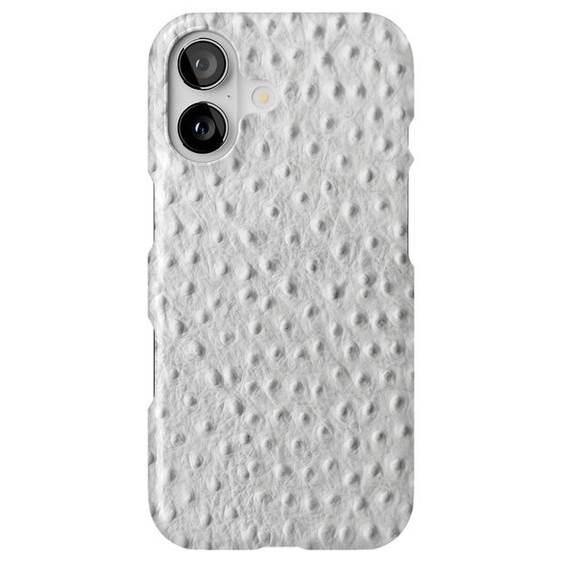 White Ostrich Tough Cases For Apple iPhone (17, 16, 15, 14, 13, 12, 11, X, SE, 8, 7/ Air, Plus, Pro, Max, Mini, XR, XS), Print in USA