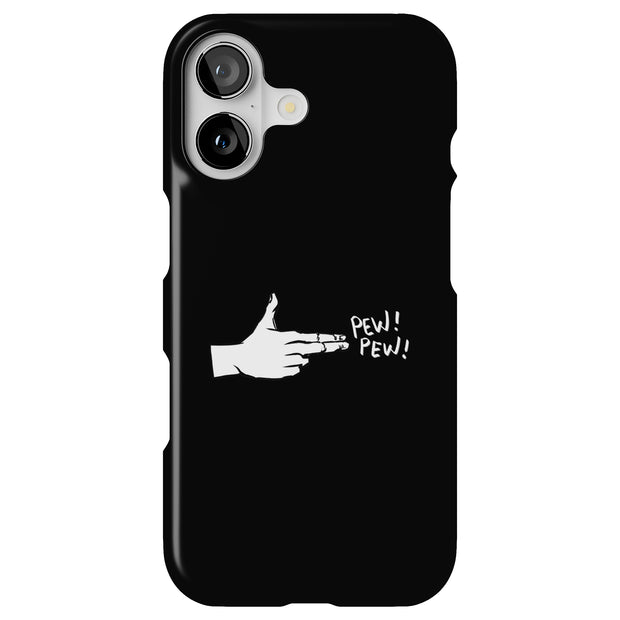 Pew Pew Hand Tough Cases For Apple iPhone (17, 16, 15, 14, 13, 12, 11, X, SE, 8, 7/ Air, Plus, Pro, Max, Mini, XR, XS), Print in USA