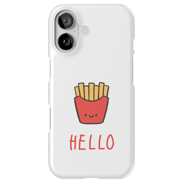 Hello Fries Tough Cases For Apple iPhone (17, 16, 15, 14, 13, 12, 11, X, SE, 8, 7/ Air, Plus, Pro, Max, Mini, XR, XS), Print in USA