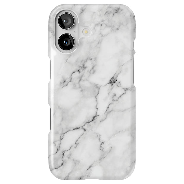 White Marble Tough Cases For Apple iPhone (17, 16, 15, 14, 13, 12, 11, X, SE, 8, 7/ Air, Plus, Pro, Max, Mini, XR, XS), Print in USA