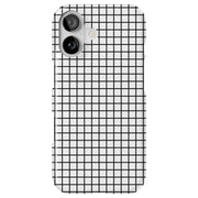 Blk White Grid Tough Cases For Apple iPhone (17, 16, 15, 14, 13, 12, 11, X, SE, 8, 7/ Air, Plus, Pro, Max, Mini, XR, XS), Print in USA
