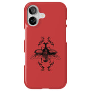 Beetle On Red Tough Cases For Apple iPhone (17, 16, 15, 14, 13, 12, 11, X, SE, 8, 7/ Air, Plus, Pro, Max, Mini, XR, XS), Print in USA