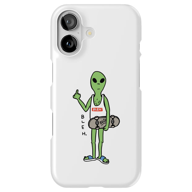 Bleh Alien Wht Tough Cases For Apple iPhone (17, 16, 15, 14, 13, 12, 11, X, SE, 8, 7/ Air, Plus, Pro, Max, Mini, XR, XS), Print in USA