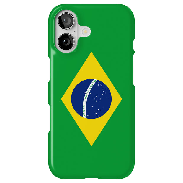 Flag Brazil Tough Cases For Apple iPhone (17, 16, 15, 14, 13, 12, 11, X, SE, 8, 7/ Air, Plus, Pro, Max, Mini, XR, XS), Print in USA