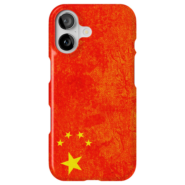 Old Flag China Tough Cases For Apple iPhone (17, 16, 15, 14, 13, 12, 11, X, SE, 8, 7/ Air, Plus, Pro, Max, Mini, XR, XS), Print in USA