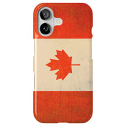 Old Flag Canada Tough Cases For Apple iPhone (17, 16, 15, 14, 13, 12, 11, X, SE, 8, 7/ Air, Plus, Pro, Max, Mini, XR, XS), Print in USA