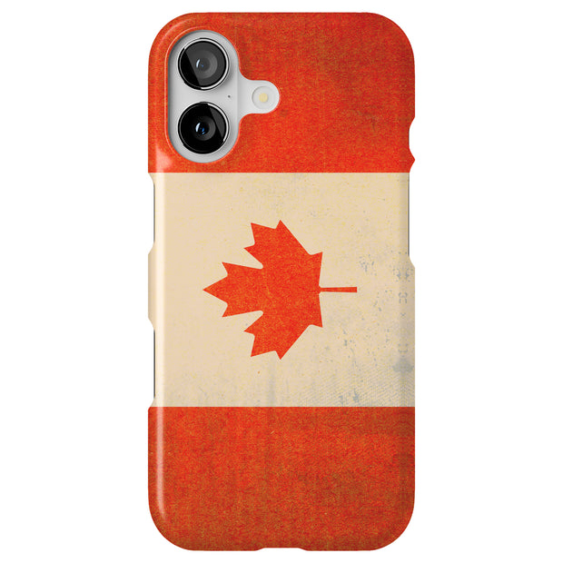 Old Flag Canada Tough Cases For Apple iPhone (17, 16, 15, 14, 13, 12, 11, X, SE, 8, 7/ Air, Plus, Pro, Max, Mini, XR, XS), Print in USA