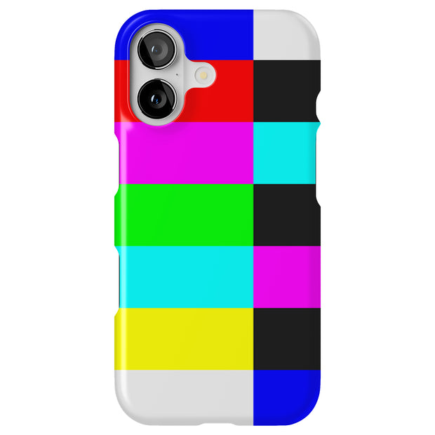 TV Color Bars Tough Cases For Apple iPhone (17, 16, 15, 14, 13, 12, 11, X, SE, 8, 7/ Air, Plus, Pro, Max, Mini, XR, XS), Print in USA