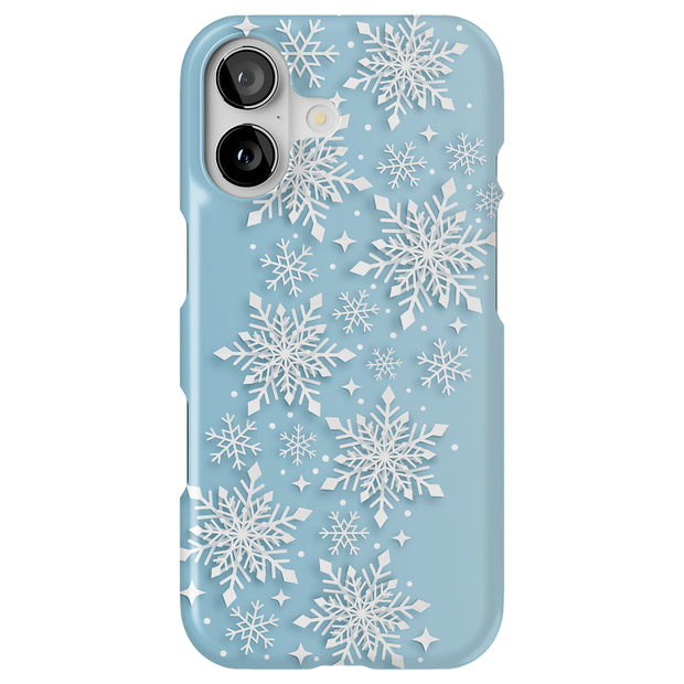 Snowflake Blue Tough Cases For Apple iPhone (17, 16, 15, 14, 13, 12, 11, X, SE, 8, 7/ Air, Plus, Pro, Max, Mini, XR, XS), Print in USA