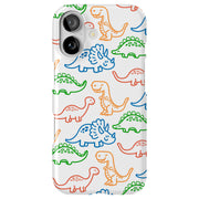 Dinosaur Cute 3 Tough Cases For Apple iPhone (17, 16, 15, 14, 13, 12, 11, X, SE, 8, 7/ Air, Plus, Pro, Max, Mini, XR, XS), Print in USA