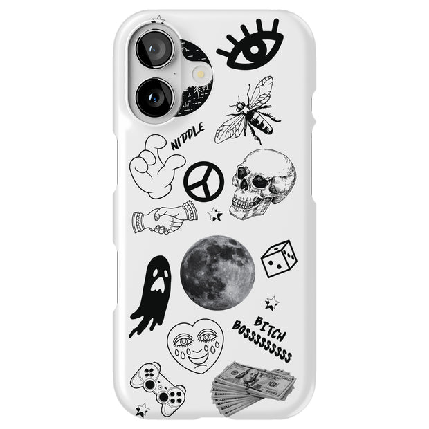 Ghost Collage Tough Cases For Apple iPhone (17, 16, 15, 14, 13, 12, 11, X, SE, 8, 7/ Air, Plus, Pro, Max, Mini, XR, XS), Print in USA