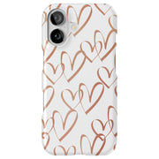 Brown Hearts Tough Cases For Apple iPhone (17, 16, 15, 14, 13, 12, 11, X, SE, 8, 7/ Air, Plus, Pro, Max, Mini, XR, XS), Print in USA