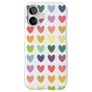 Colorful Hearts Tough Cases For Apple iPhone (17, 16, 15, 14, 13, 12, 11, X, SE, 8, 7/ Air, Plus, Pro, Max, Mini, XR, XS), Print in USA