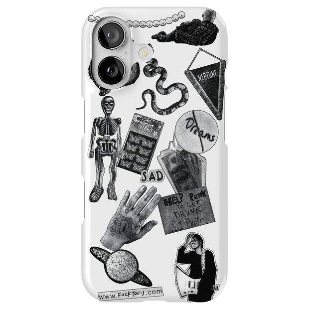 Grunge Collage4 Tough Cases For Apple iPhone (17, 16, 15, 14, 13, 12, 11, X, SE, 8, 7/ Air, Plus, Pro, Max, Mini, XR, XS), Print in USA