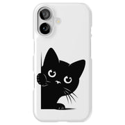 Cute Peek Cat 1 Tough Cases For Apple iPhone (17, 16, 15, 14, 13, 12, 11, X, SE, 8, 7/ Air, Plus, Pro, Max, Mini, XR, XS), Print in USA