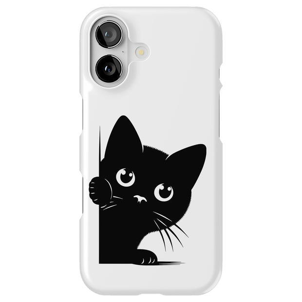 Cute Peek Cat 1 Tough Cases For Apple iPhone (17, 16, 15, 14, 13, 12, 11, X, SE, 8, 7/ Air, Plus, Pro, Max, Mini, XR, XS), Print in USA