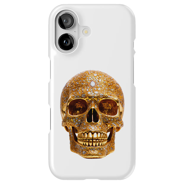 Gold Gems Skull Tough Cases For Apple iPhone (17, 16, 15, 14, 13, 12, 11, X, SE, 8, 7/ Air, Plus, Pro, Max, Mini, XR, XS), Print in USA