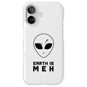Earth Meh Alien Tough Cases For Apple iPhone (17, 16, 15, 14, 13, 12, 11, X, SE, 8, 7/ Air, Plus, Pro, Max, Mini, XR, XS), Print in USA