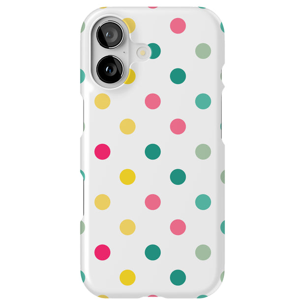 Polka Dot 16 Tough Cases For Apple iPhone (17, 16, 15, 14, 13, 12, 11, X, SE, 8, 7/ Air, Plus, Pro, Max, Mini, XR, XS), Print in USA