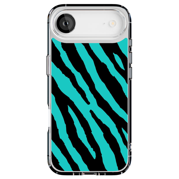 Bule Zebra Skin Tough Cases For Apple iPhone (17, 16, 15, 14, 13, 12, 11, X, SE, 8, 7/ Air, Plus, Pro, Max, Mini, XR, XS), Print in USA