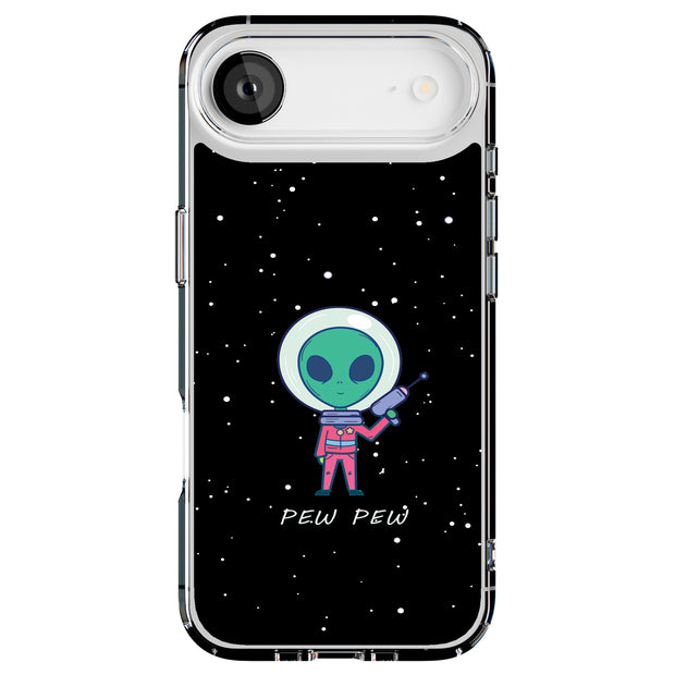 Pew Pew Alien Tough Cases For Apple iPhone (17, 16, 15, 14, 13, 12, 11, X, SE, 8, 7/ Air, Plus, Pro, Max, Mini, XR, XS), Print in USA
