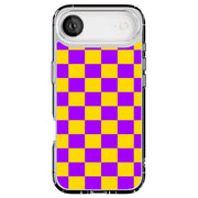 Yellow Checker Tough Cases For Apple iPhone (17, 16, 15, 14, 13, 12, 11, X, SE, 8, 7/ Air, Plus, Pro, Max, Mini, XR, XS), Print in USA