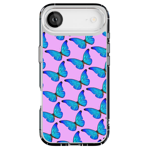 Blue Butterfly Tough Cases For Apple iPhone (17, 16, 15, 14, 13, 12, 11, X, SE, 8, 7/ Air, Plus, Pro, Max, Mini, XR, XS), Print in USA
