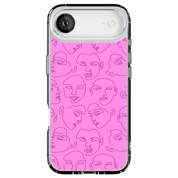 Line Face Tough Cases For Apple iPhone (17, 16, 15, 14, 13, 12, 11, X, SE, 8, 7/ Air, Plus, Pro, Max, Mini, XR, XS), Print in USA