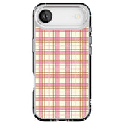Pink Plaid Line Tough Cases For Apple iPhone (17, 16, 15, 14, 13, 12, 11, X, SE, 8, 7/ Air, Plus, Pro, Max, Mini, XR, XS), Print in USA