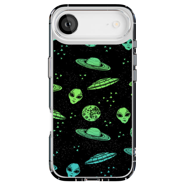 Space Alien Tough Cases For Apple iPhone (17, 16, 15, 14, 13, 12, 11, X, SE, 8, 7/ Air, Plus, Pro, Max, Mini, XR, XS), Print in USA